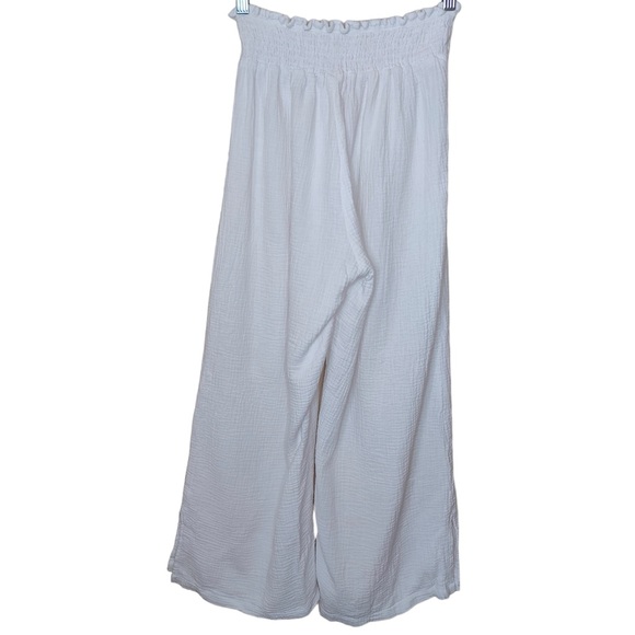 Just Living Women’s Size Small White Gauze Boho Ankle Wide Leg Casual Pants - Picture 4 of 10